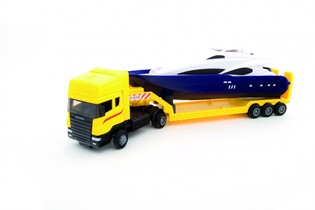 TEAMA TIR LAWETA + JACHT SCANIA 1:48 (3 KOLORY) 2