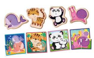 LISCIANI MONTESSORI BABY WOOD PUZZLE ZE ZWIERZĘTAMI 2