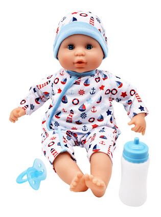 DOLLS WORLD LALKA BABY JOY 38 CM - UBRANKO BIAŁE 4