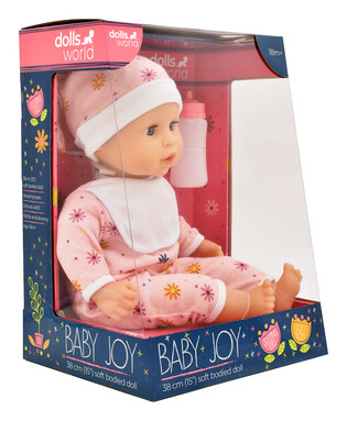 DOLLS WORLD LALKA BABY JOY 38 CM - UBRANKO RÓŻOWE 5