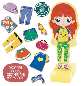 LISCIANI MONTESSORI BABY WOOD MAGNETYCZNA LALKA 3