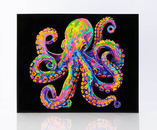 DIAMOND DOTZ ADULTS FLOCKED NEON OCTOPUS 2
