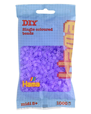 HAMA MIDI PRZEZROCZYSTE FIOLETOWE KORALIKI W WORECZKU (1000)
