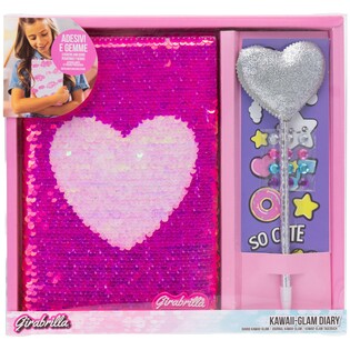 GIRABRILLA KAWAII NOTES ZŁOTY / MAGENTA / RÓŻOWOBIAŁY - MIX
