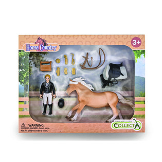 COLLECTA DŻOKEJKA ZAWODOWA Z KONIEM I AKCESORIAMI GROOMERSKIMI W OPAKOWANIU
